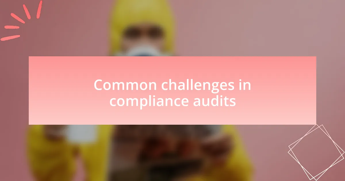 Common challenges in compliance audits
